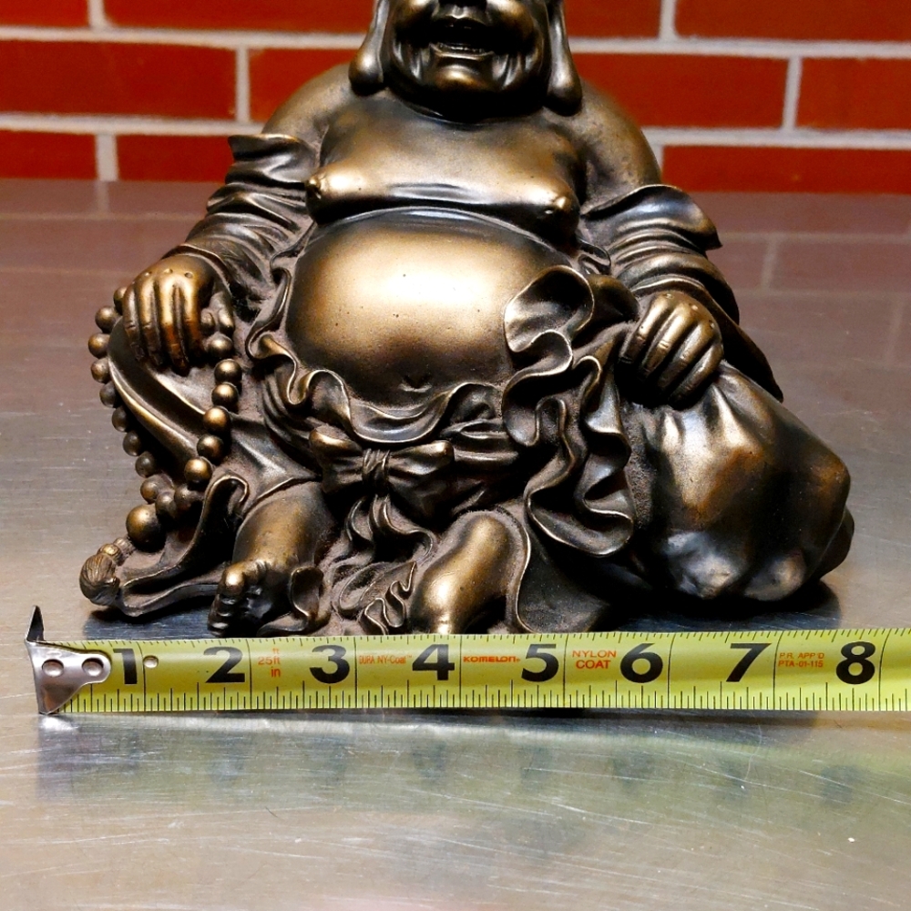 Large, Gold, Laughing, Buddha, Sculpture, Statue, Incense - Picture 10 of 10